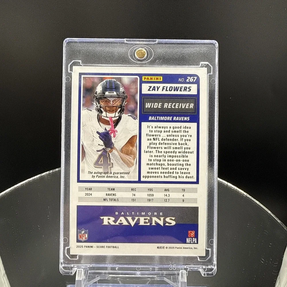 2025 Zay Flowers Panini Green  Score Auto #267 Baltimore Ravens
